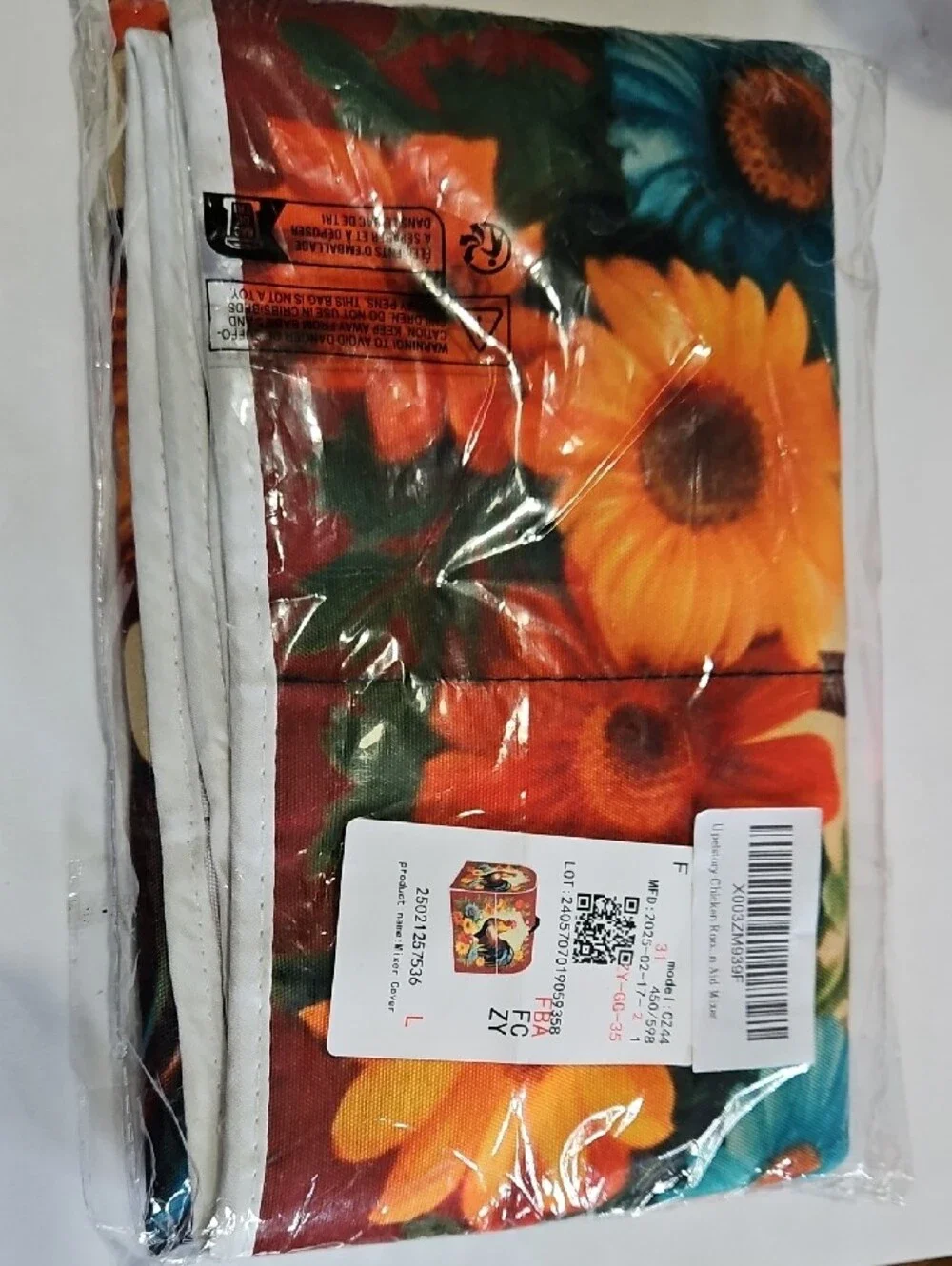 Rooster Floral Red Mixer Cover by